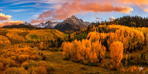 Mount Sneffels fall panorama in Telluride.