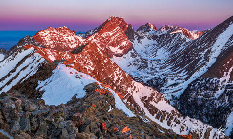 Sunrise in the Sangre de Cristo Mountains in Colorado.