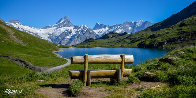 Bachalpsee alpine lake in the Bernese Oberland in Swtizerland.