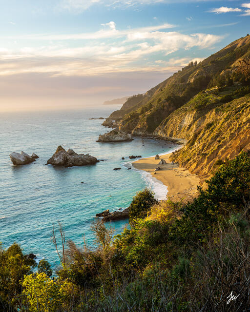 Sunset at Big Sur in California.