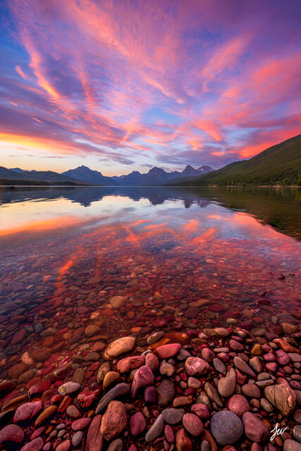 Sunset at Lake McDonald in Glacier National Park.