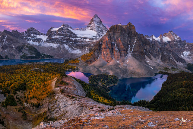 Mount Assiniboine Provincial Park sunrise. 