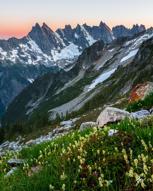 Sunset in North Cascades National Park in Washington.