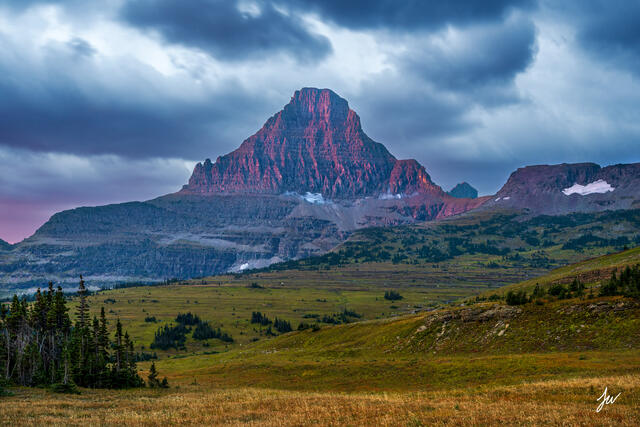 Reynolds Mountain Sunrise near Logan Pass in Glacier National Park, Montana.