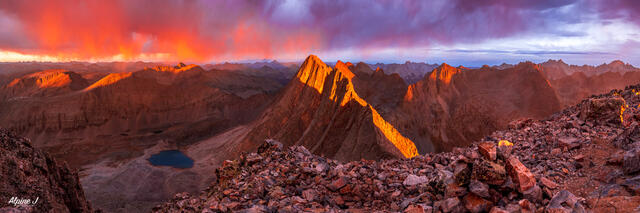 Weminuche Wilderness sunset in San Juan Mountains in Colorado.