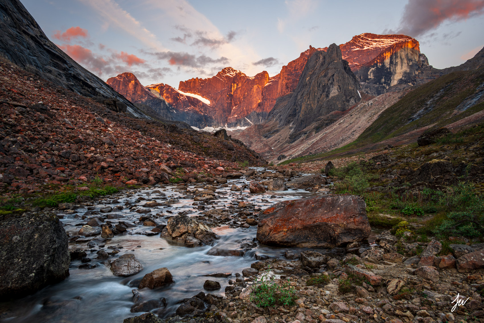 Arrigetch valley sunrise in Gates of the Arctic National Park, Alaska.