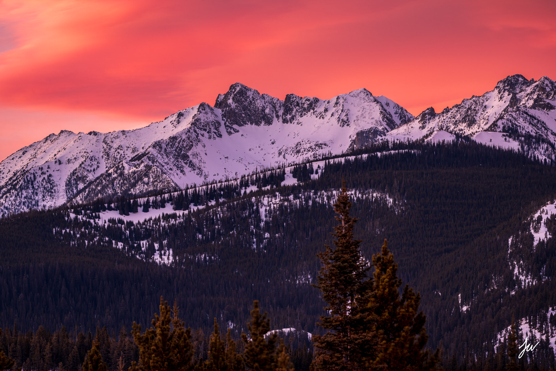 Sunset over Beehive Basin, Big Sky, MT.