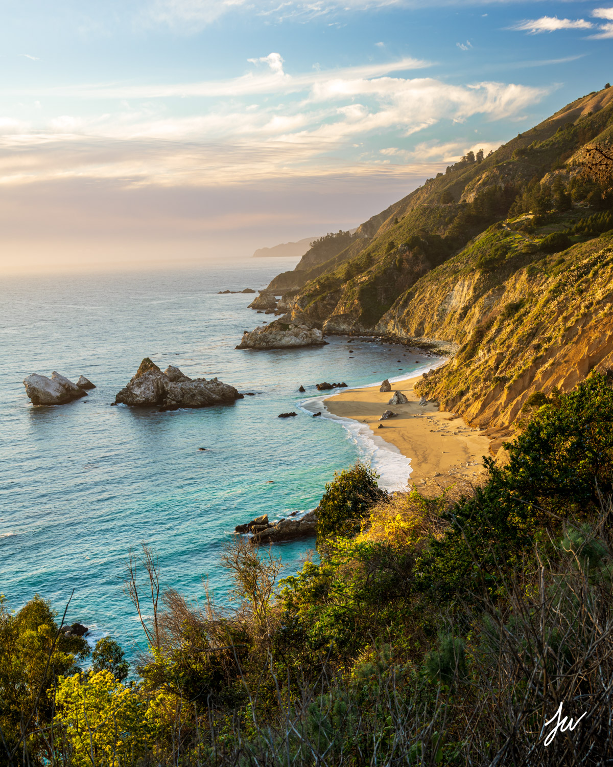 Sunset at Big Sur in California.