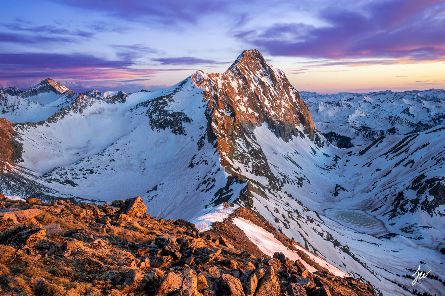 Sunset on Capitol Peak in the Elk Mountains of Colorado.