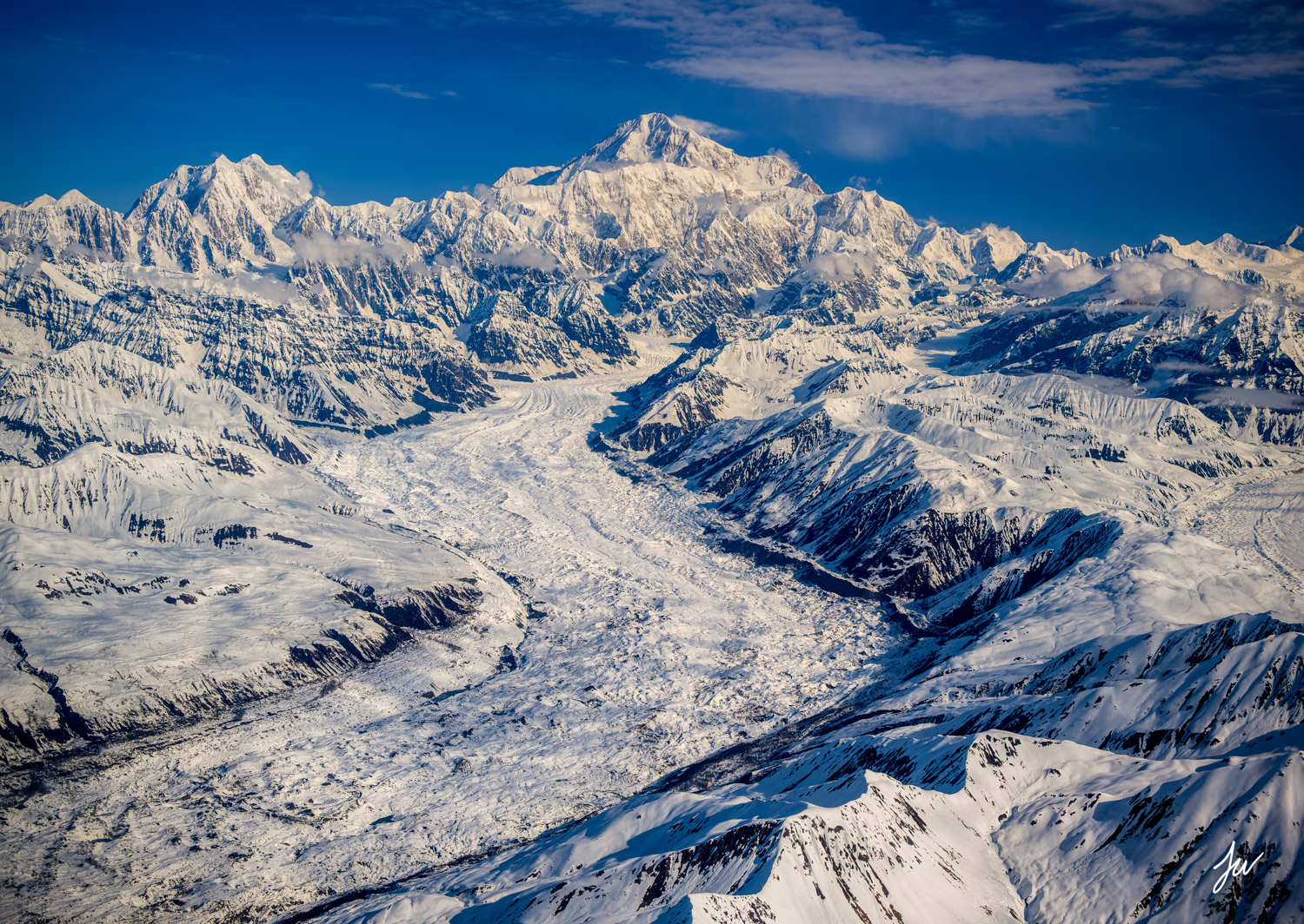 Denali and Kahiltna Glacier in Alaska. 