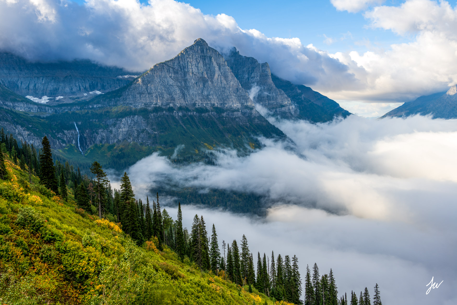 Mount Oberlin and Going to the Sun Road in Glacier National Park, Montana.
