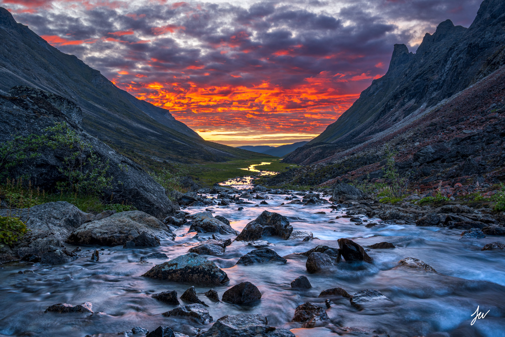 Sunrise in Gates of the Arctic National Park in Alaska.