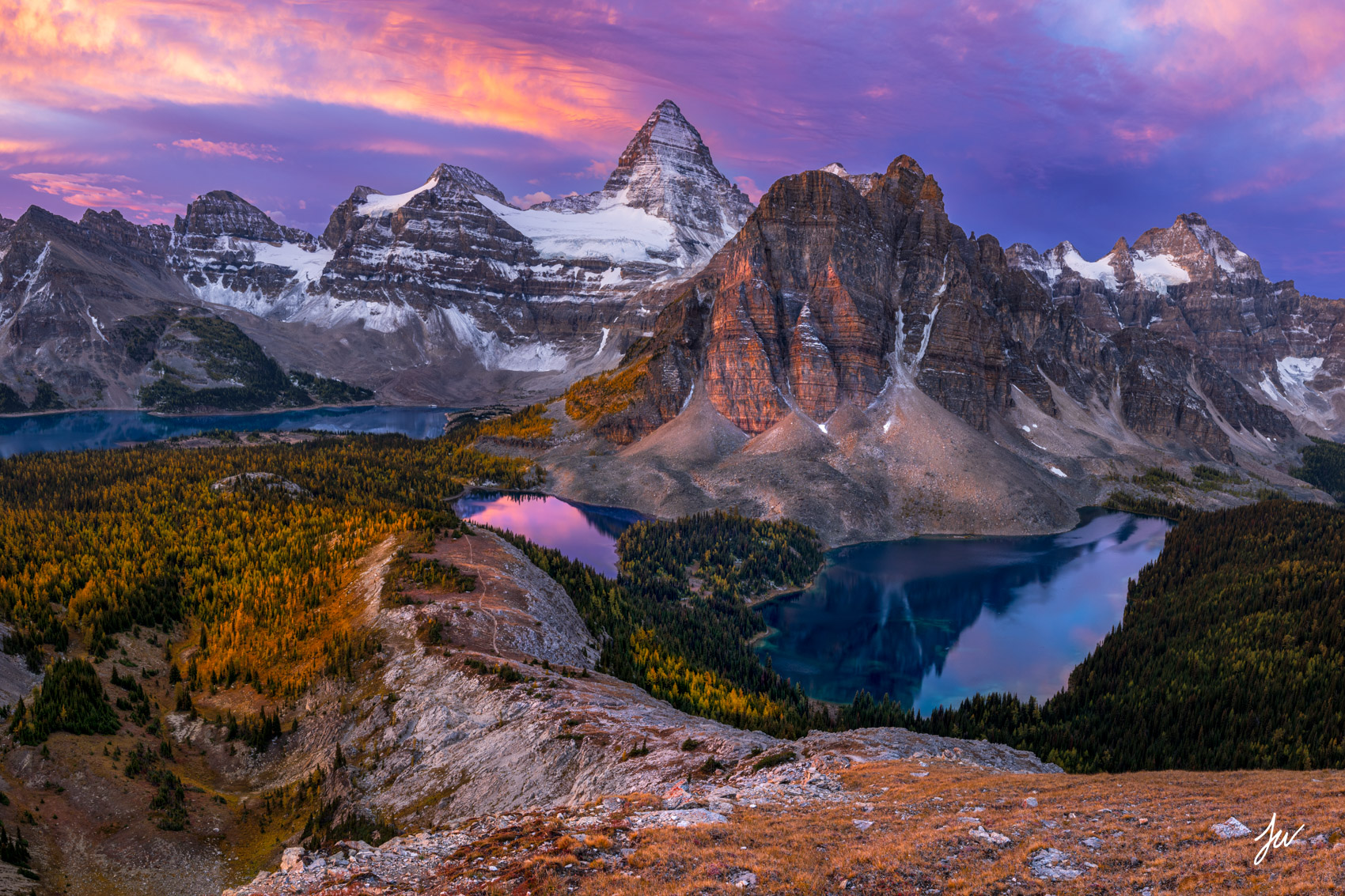 Mount Assiniboine Provincial Park sunrise. 