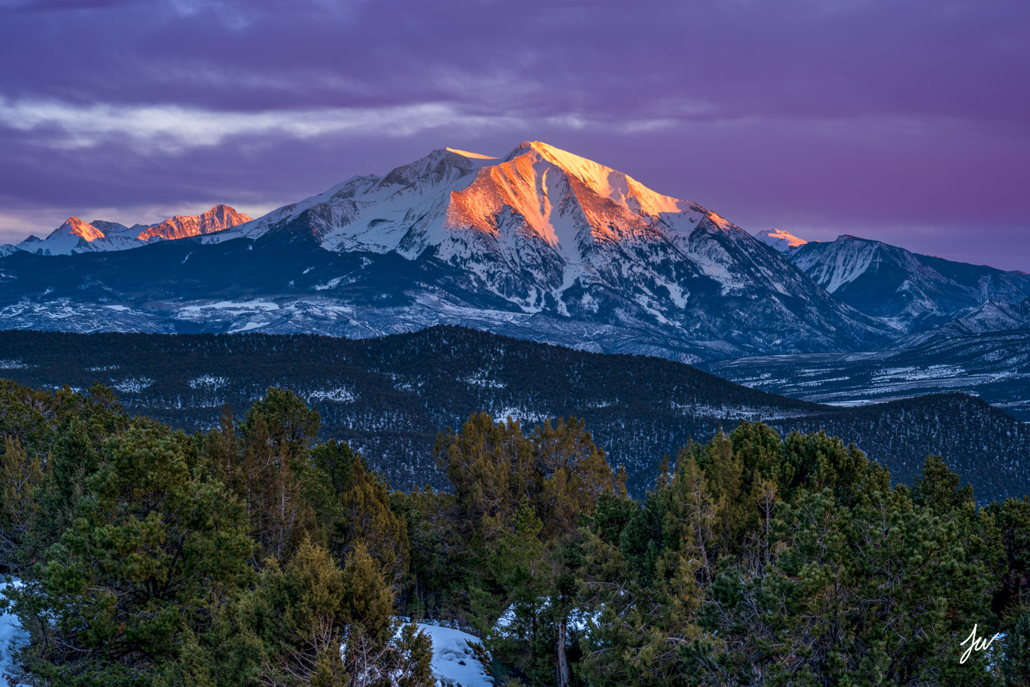 Mount Sopris sunset in Colorado.