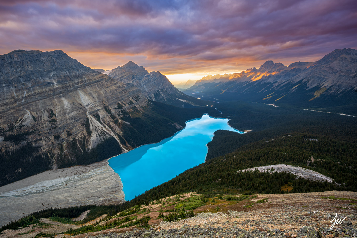 Peyto Lake Sunset on the Icefields Parkway