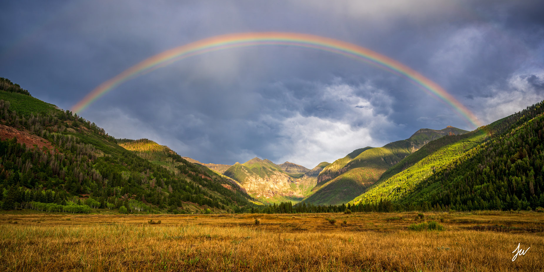 Rainbow Over Telluride Rainbow over the town of Telluride, Colorado, surrounded by the San Juan Mountains.
