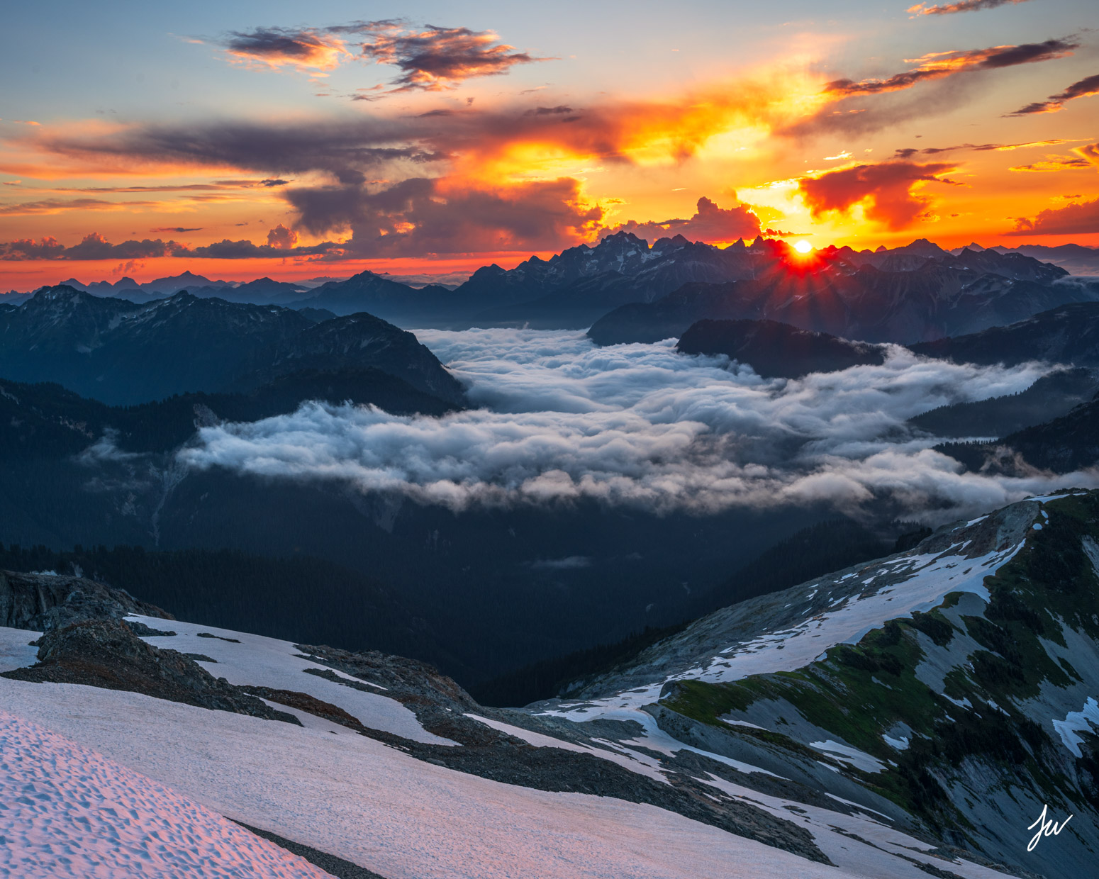 Ruth Mountain sunrise in the North Cascades.