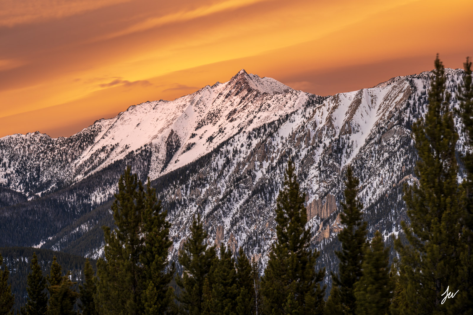 Wilson Peak sunset over Big Sky, MT.